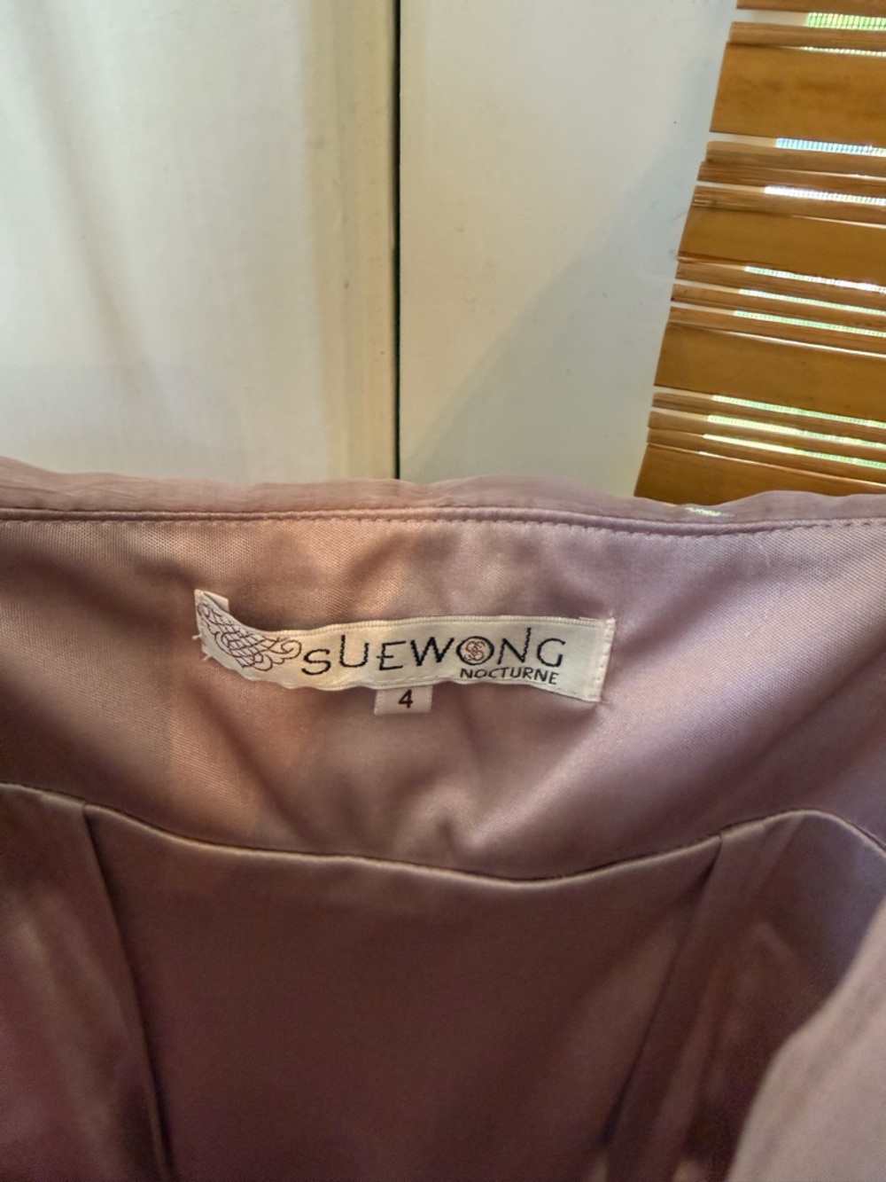 Sue Wong Dusty Rose Rosette Spaghetti Strap Mini Dress - Picture 4 of 5